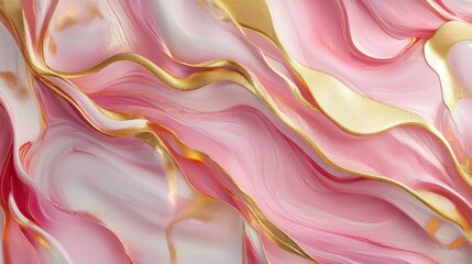 Poster - Abstract artful waves studio digital artwork soft colors close-up fluidity and elegance in design