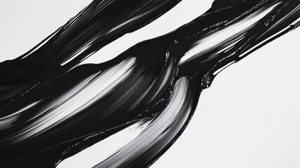 Poster - Dynamic black and white abstract art studio digital artwork creative environment close-up viewpoint contemporary concept