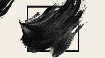Poster - Dynamic brush stroke action abstract art studio digital artwork minimalist environment close-up viewpoint creative concept