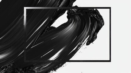 Poster - Dynamic black brushstroke art minimalist style digital artwork creative environment artistic viewpoint visual expression