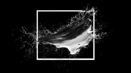 Poster - Dynamic water splash action studio setting high-contrast visual minimalist design artistic expression fluidity concept