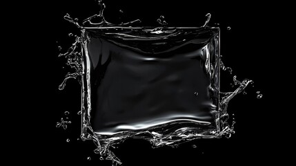 Poster - Dynamic water splash action abstract setting visual art black background close-up view fluid motion concept for seo impact