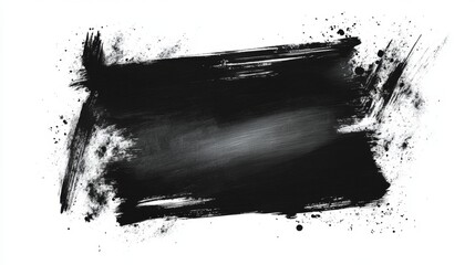 Poster - Dynamic abstract black brush stroke art creative studio digital artwork contemporary design close-up visual expression