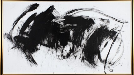Poster - Dynamic abstract art piece urban gallery contemporary artwork minimalist environment close-up view emotion and expression exploration