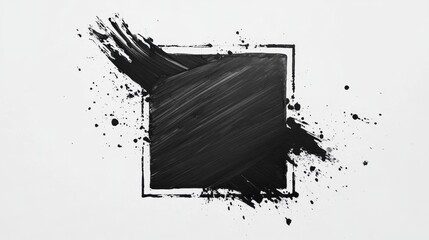 Poster - Dynamic black paint splash artwork abstract setting creative visual artistic environment close-up viewpoint expression of chaos
