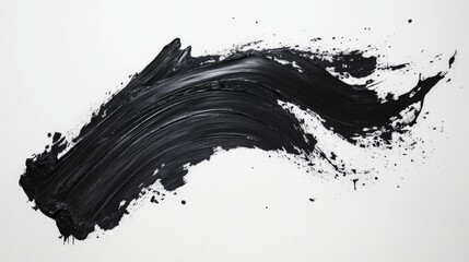 Poster - Artistic black paint stroke creative studio digital artwork abstract background close-up perspective visual expression for design