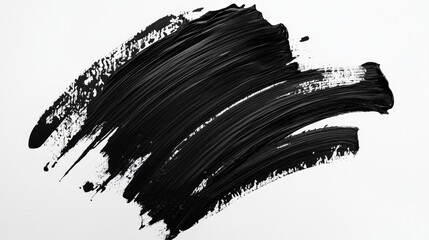 Poster - Dynamic black paint stroke studio workspace abstract art minimalist environment close-up view creative expression