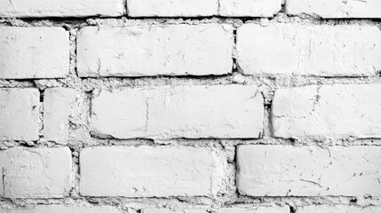 Poster - Textured white brick wall urban setting photography indoor space close-up view architectural details for visual appeal