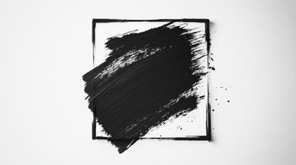 Poster - Abstract art creation urban studio graphic design minimalist environment artistic perspective black paint splash on canvas