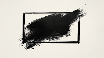Poster - Dynamic abstract brushstroke artwork studio digital visual art minimalist environment bird's-eye view creative expression
