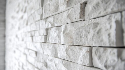 Poster - Textured white stone wall modern interior architectural detail indoor space close-up aesthetic design