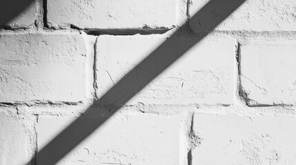 Poster - Shadow play on white brick wall urban setting abstract photography minimalist environment artistic viewpoint conceptual art