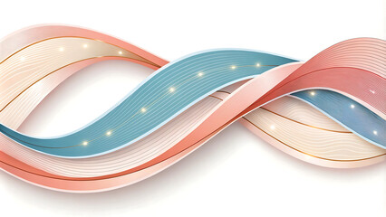 Fototapete - Abstract zig-zag Gradient hues Background with Delicate Waves Layered paper cut shapes visual style