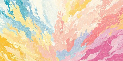 Poster - Abstract swirl of pastel colors blending together in a vibrant display of artistic expression