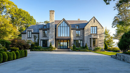 Wall Mural - Luxury Irish Stone Cottage with Walled Garden and Castle Views, Modern County Galway Estate