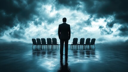 Poster - Visualize an executive making critical decisions during a company crisis.