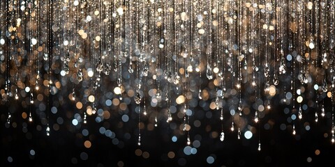 Poster - Glowing drops of water create a mesmerizing display of light in a festive atmosphere during an evening event