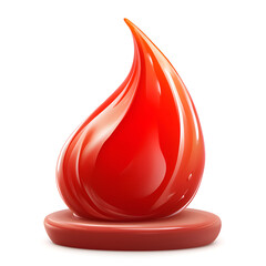 Aufkleber - Red droplet shaped object resting on a smooth surface reflecting light in a minimalist style