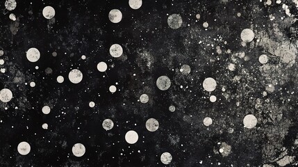 Wall Mural - Black Grunge Texture with Half Tone Dots and Textured Pattern