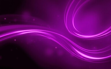 Poster - Glowing magenta waves abstract dark purple violet background light curves