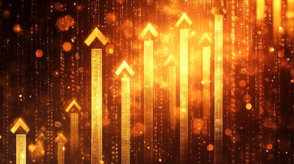 Poster - Abstract Growth Graph with Dollar Signs and Profit Indicators