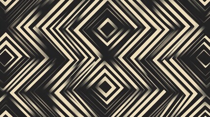 Poster - Geometric Seamless Pattern with Layered Diamond Shapes and Lines
