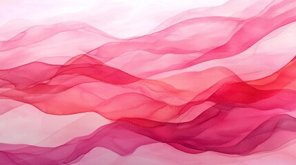 Poster - Soft waves of light red intertwine in a captivating abstract art piece. The flowing patterns evoke a sense of serenity and dynamic energy, inviting deep reflection and emotion