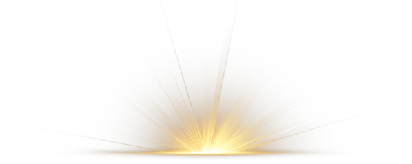 Wall Mural - Golden Light Explosion: Radiant Burst with Sparkling Rays and Highlights on Transparent Background for Stunning Visual Effects