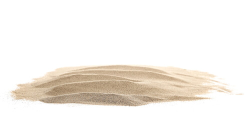 Wall Mural - Desert sand pile, dune isolated on white, with clipping path, side view