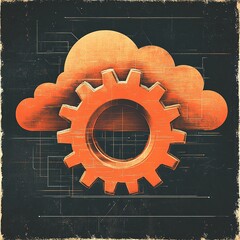 Poster - Cloud computing action technology concept digital illustration abstract environment creative viewpoint innovation overview