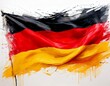 © Animaflora PicsStock - Art brush watercolor painting of Germany flag blown in the wind art design on white background