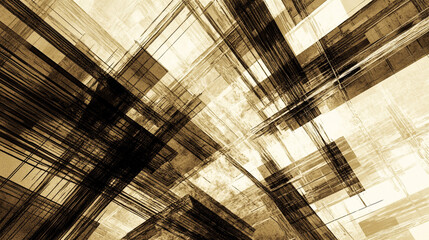 Abstract Sepia Grid  Geometric Network  Intersecting Lines  Brown Texture Background
