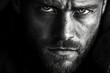 © Юлия Гриб - Intense Close-Up of a Rugged Man With Striking Eyes and Facial Texture, Showcasing Emotion and Strength