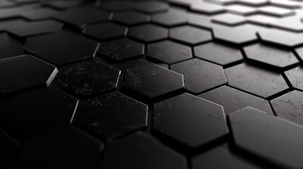 Poster - Abstract Hexagonal Technology Design in Dark Dimensioned Surface