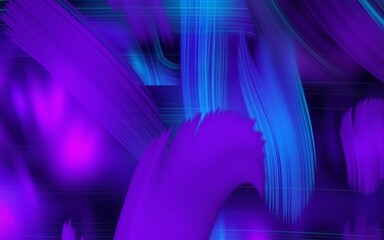 Poster - Vibrant purple blue abstract background dynamic paint strokes energetic motion texture