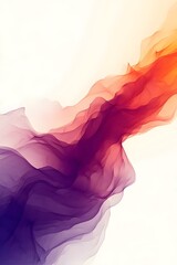 Poster - An abstract swirl of translucent purple and orange hues flows gracefully across a light background, creating a sense of movement and tranquility.
