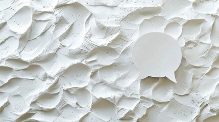 Poster - A close-up view reveals a delicate paper speech bubble set against a beautifully textured white backdrop, inviting thoughts and conversations to emerge in an artistic manner