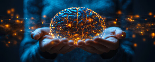 Poster - Artificial Intelligence Innovation Brain in Business and Future Technology Concepts