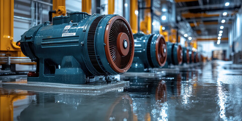 Poster - high-efficiency industrial cooling pumps operating at maximum speed for enhanced performance