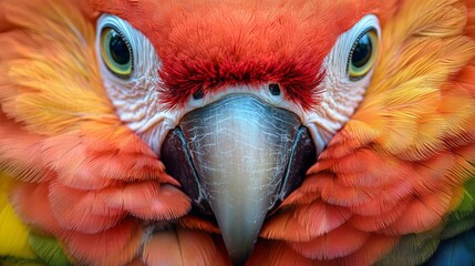 Poster - Captivating colors of a macaw parrot highlight its vivid plumage. The intricate patterns and textures reflect the beauty of tropical wildlife. Nature's art at its best