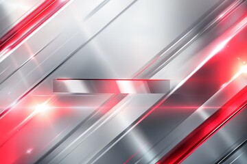 Poster - Abstract red and grey tech background with dynamic lines and lights