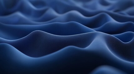 Fototapete - Rich royal blue silk fabric displays a smooth texture and soft sheen, with gentle waves illuminated by light, creating an inviting and luxurious atmosphere