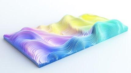 Aufkleber - Abstract Colorful Wavy Landscape Design Illustration
