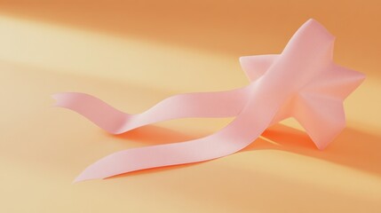 Poster - Pink Star Shaped Ribbon Decorative Design