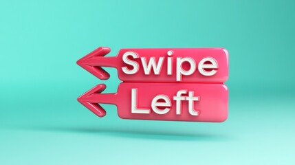 Aufkleber - Pink Swipe Left Arrows Digital Interface Design