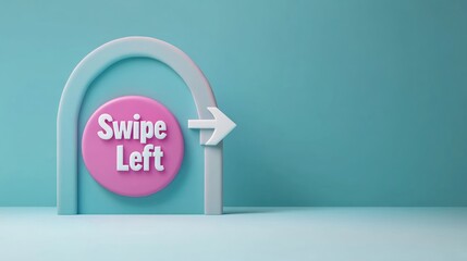 Aufkleber - Abstract 3D Render Swipe Left Instruction Graphic