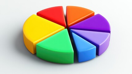 Poster - Colorful Three Dimensional Pie Chart Data Visualization