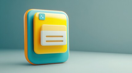 Poster - Colorful 3D Render of a Mobile App Icon