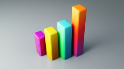 Poster - Colorful Blocks Ascending In A Graphical Representation