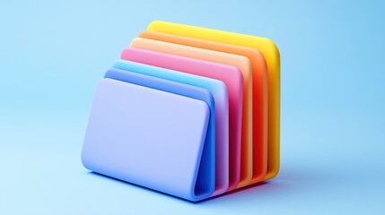 Poster - Colorful Folded Paper Sheets Arranged in a Stack